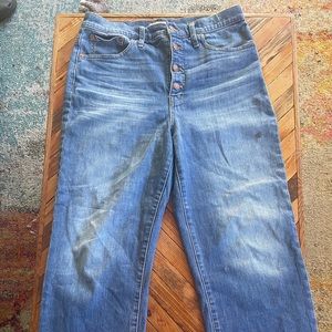 Made well slim wide leg crop jeans